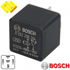 BOSCH 0332209204 (MR204) Universal Relay 24v ,20 A ,With suppression diode .PARTSBOS