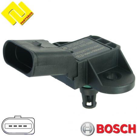BOSCH 026123203B ,0261230031 ,0261230053 ,Intake Manifold Pressure Sensor MAP
-PARTSBOS