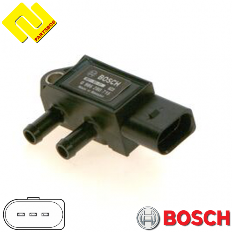 BOSCH 0986280715 Exhaust Pressure Sensor for AUDI ,SEAT ,SKODA ,VW ,-PARTSBOS-