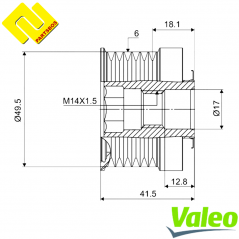 VALEO 588054 Alternator Pulley ,Freewheel Clutch
for FORD ,VOLVO ,-PARTSBOS- VALEO 588054 Alternator Pulley ,Freewheel Clutch
for FORD ,VOLVO ,-PARTSBOS-