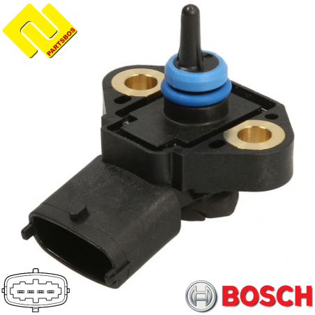 BOSCH 0281006462 Intake Manifold Pressure Sensor MAP for CASE IH ,FIAT ,IVECO ,NEW HOLLAND ,-PARTSBOS-