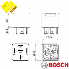 BOSCH 0986332403 ,0332209204 (MR204) Universal Relay 24v ,20 A ,With suppression diode .-PARTSBOS-