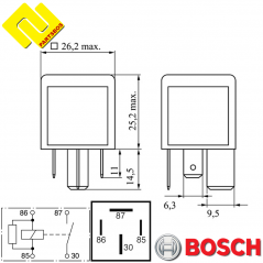BOSCH 0986332002 MULTIFUNCTIONAL RELAY 0986332023 , 12v 70A ,-PARTSBOS- BOSCH 0986332002 MULTIFUNCTIONAL RELAY 0986332023 , 12v 70A ,-PARTSBOS-