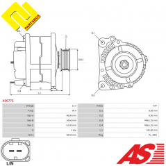 ASPL A0677S Alternator 12v/90A 
for DACIA ,NISSAN ,RENAULT ,
-PARTSBOS-