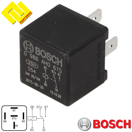 BOSCH Relay 24v 10/20A ,
0986AH0615 (RW0615) 0332204202 ,0332204201 ,-PARTSBOS-