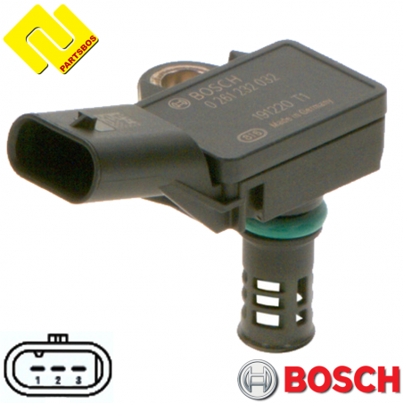 BOSCH 0261232032 Intake Manifold Pressure Sensor 0261232033 MAP for AUDI ,BENTLEY ,PORSCHE ,VW ,
-PARTSBOS-