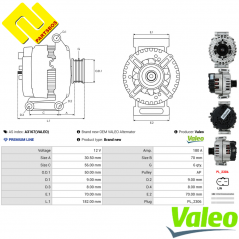 ASPL A3167 ,VALEO 439738 ,Alternator 12v/180A ,
for MERCEDES BENZ 
-PARTSBOS-