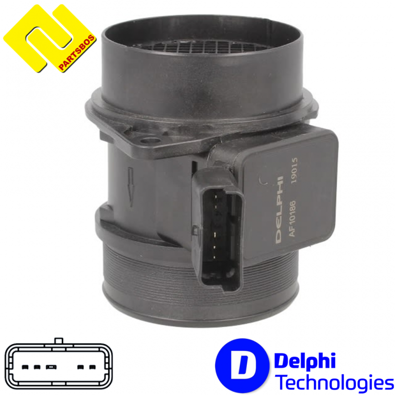 DELPHI AF10186-12B1 Air Mass Sensor for CITROEN ,FIAT ,LANCIA ,PEUGEOT ,
-PARTSBOS-
