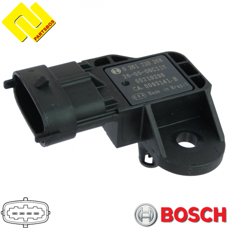 BOSCH 0261230268 Intake Manifold Pressure Sensor MAP 
-PARTSBOS-