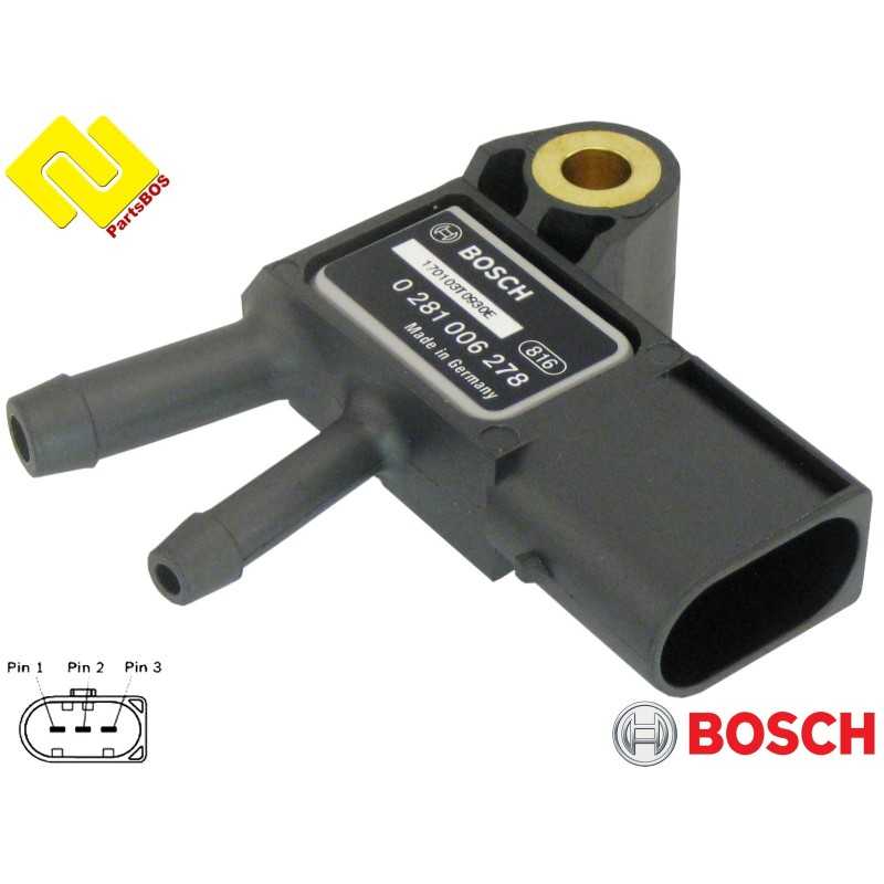 0 281 002 924-neu0281006278 Bosch Sensor exhaust pressure MERCEDES SPRINTER 0061539528
