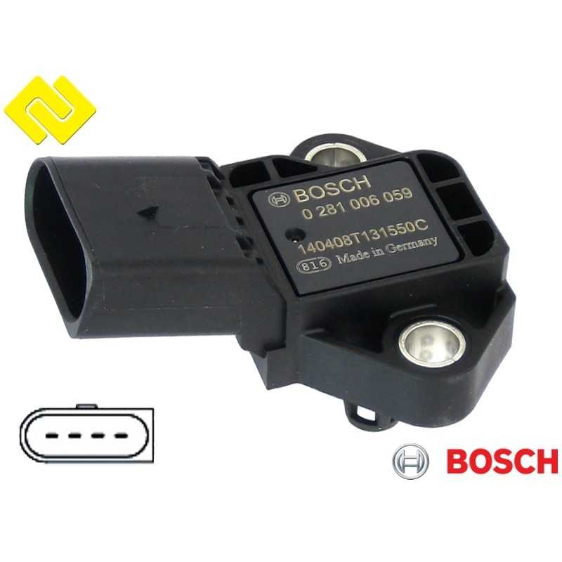 BOSCH 0281006059 Intake Manifold Pressure Sensor MAP PARTSBOS