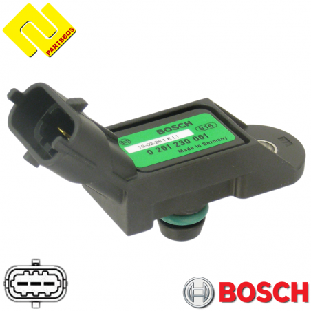 BOSCH 0261230061 Intake Manifold Pressure Sensor MAP 
,PARTSBOS