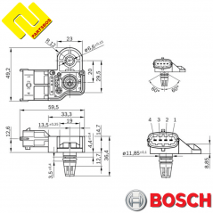 BOSCH 0261230429 Intake Manifold Pressure Sensor MAP
-PARTSBOS BOSCH 0261230429 Intake Manifold Pressure Sensor MAP
-PARTSBOS